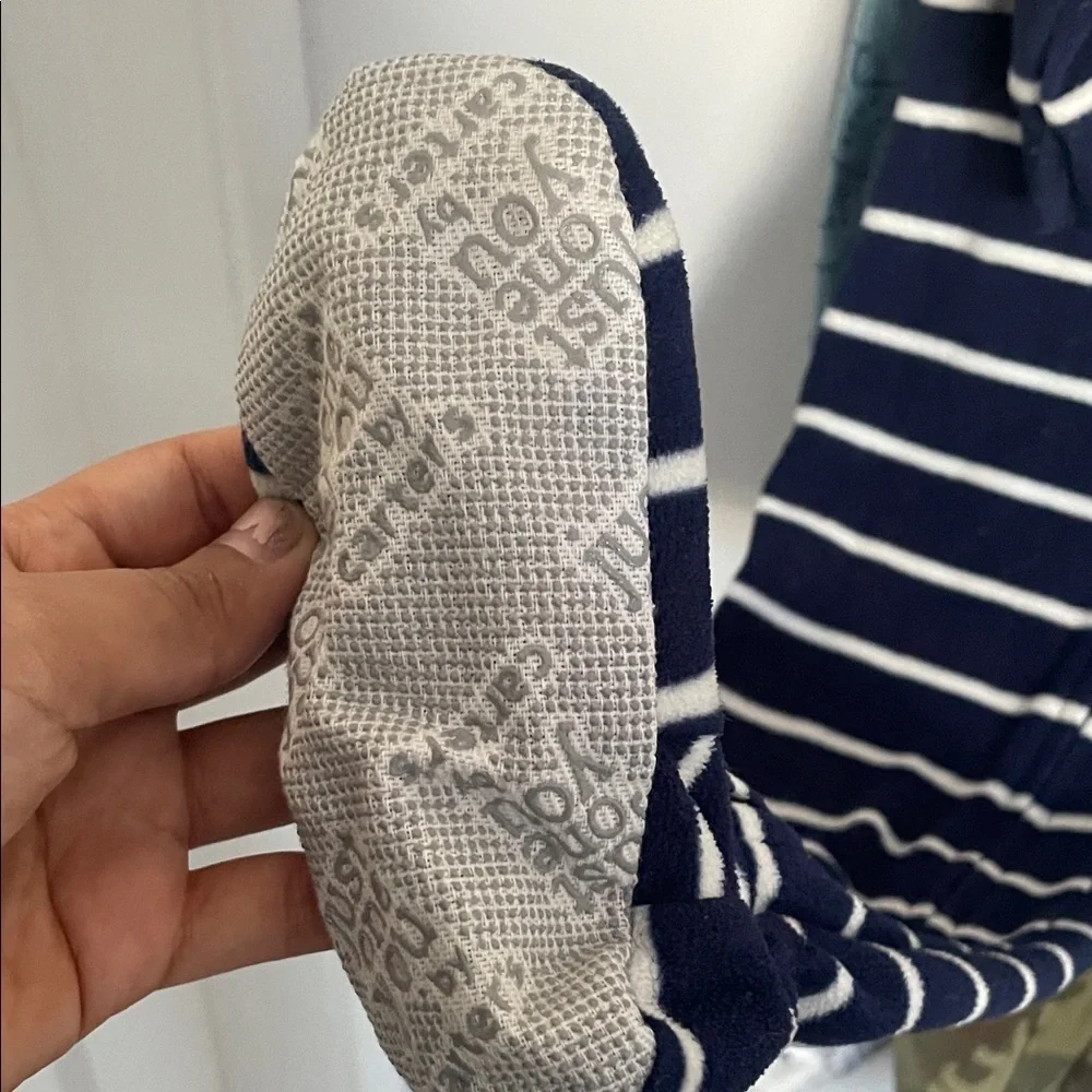 Carter's Navy and White Striped Footie with Bulldog